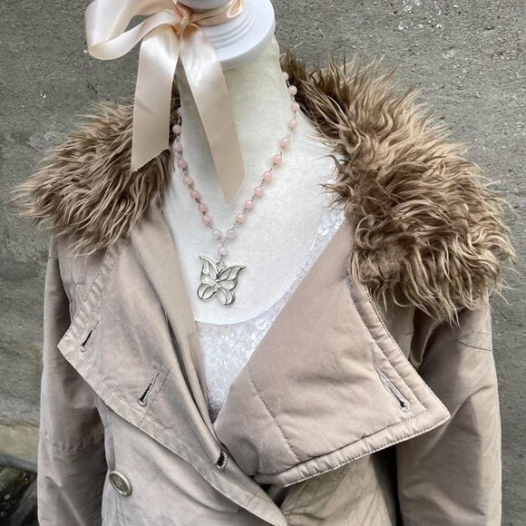 Y2K Vintage Faux-Fur-Trim Jacket / Coat - Picture 7 of 8